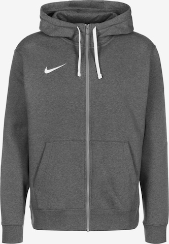 NIKE Athletic Zip-Up Hoodie in Grey: front