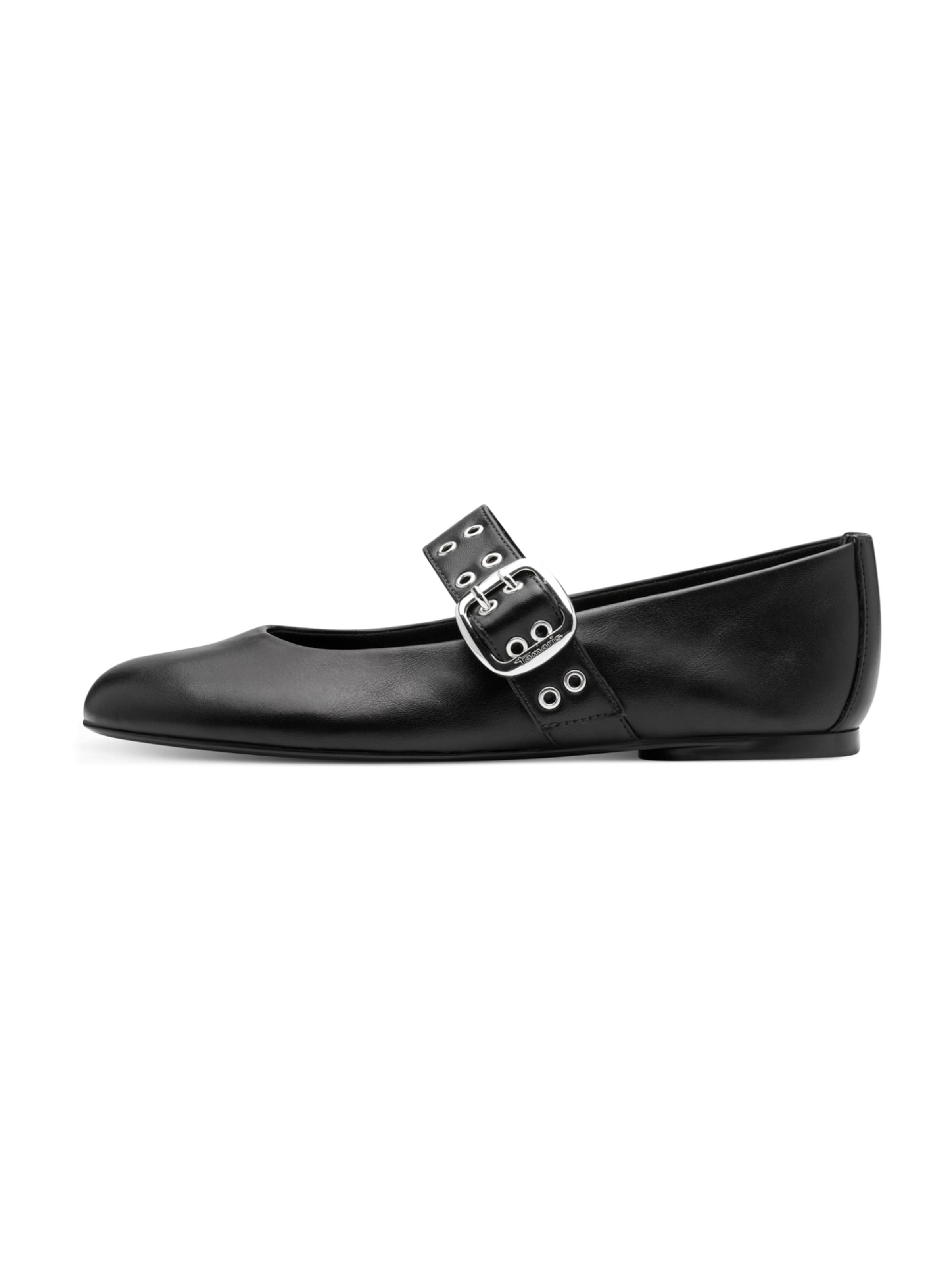 Tamaris Ballet Flats with Strap in Black