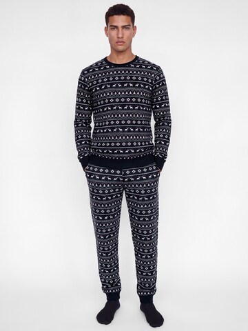 JACK & JONES - Pijama largo en azul: frente