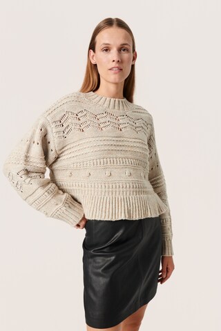 SOAKED IN LUXURY Sweater 'Joy' in Beige: front