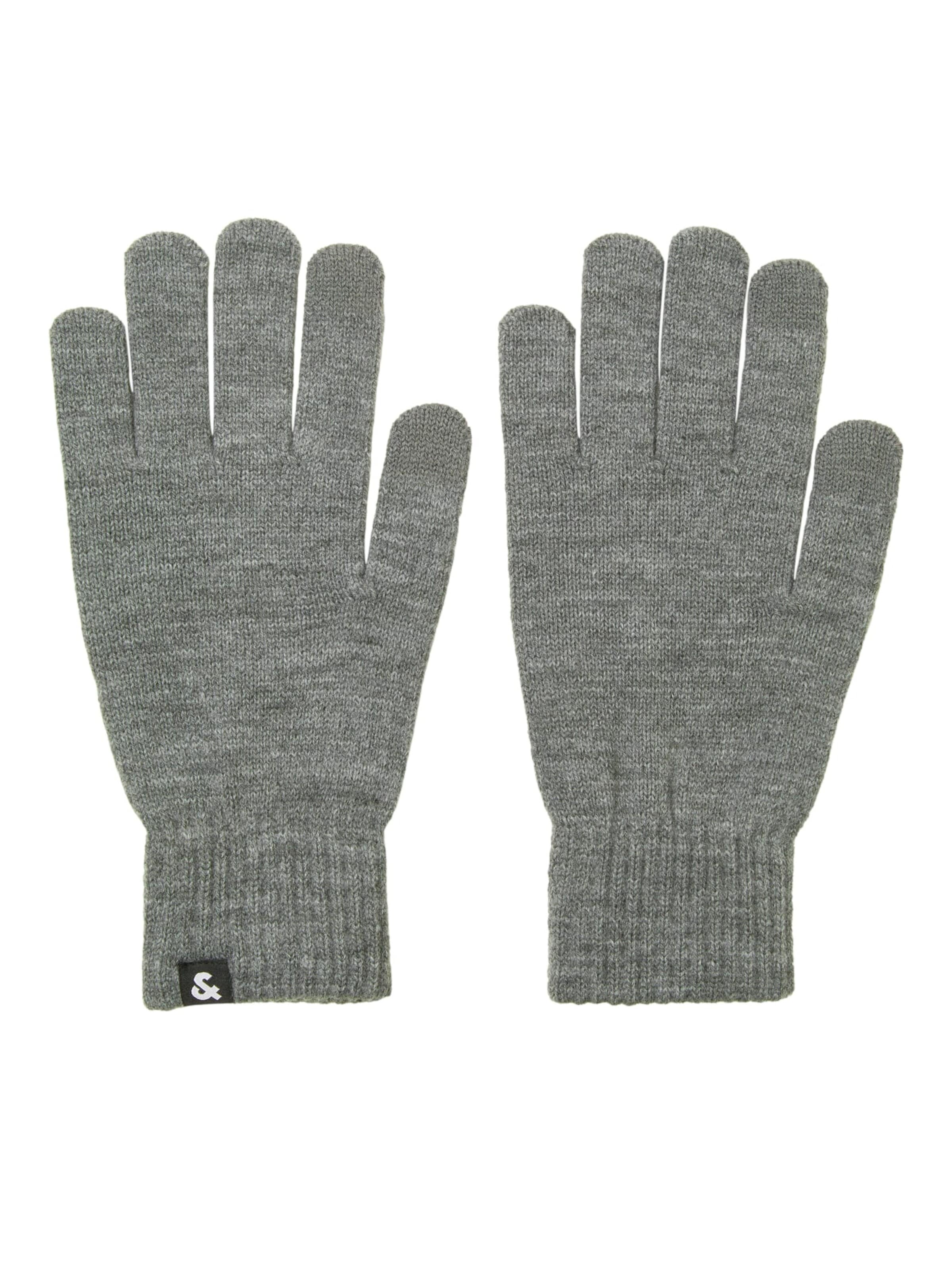 JACK & JONES Vingerhandschoenen 'Barry' in Grijs: voorkant