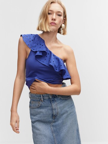 MANGO Top 'TORI' in Blauw: voorkant