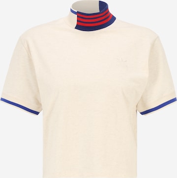 T-shirt 'Rib Collar ' ADIDAS ORIGINALS en blanc : devant