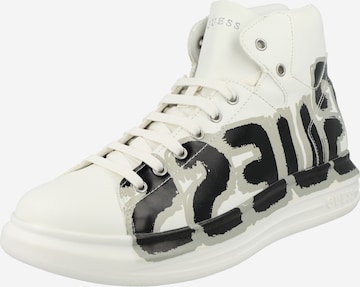 Sneaker alta 'SALERNO' di GUESS in bianco: frontale