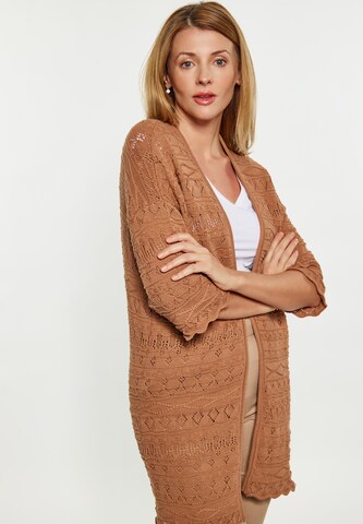 Usha Knit Cardigan in Brown