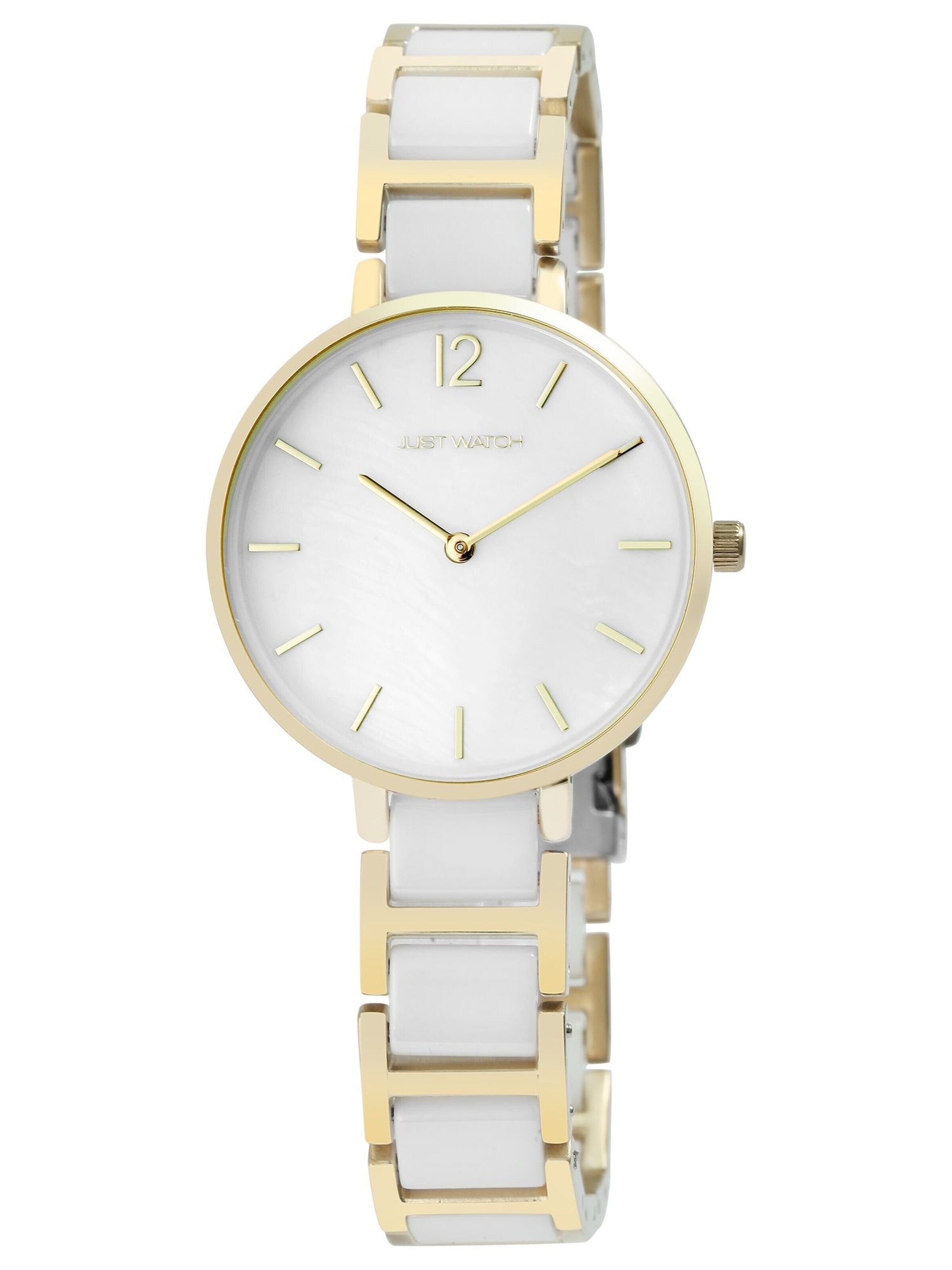 Just Watch Analog Watch 'Salomé, goldfarbig, 3 ATM' in White: front