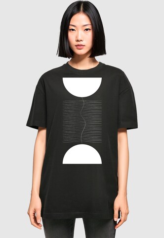 Merchcode T-Shirt 'Abstract Lines' in Schwarz: Vorderseite