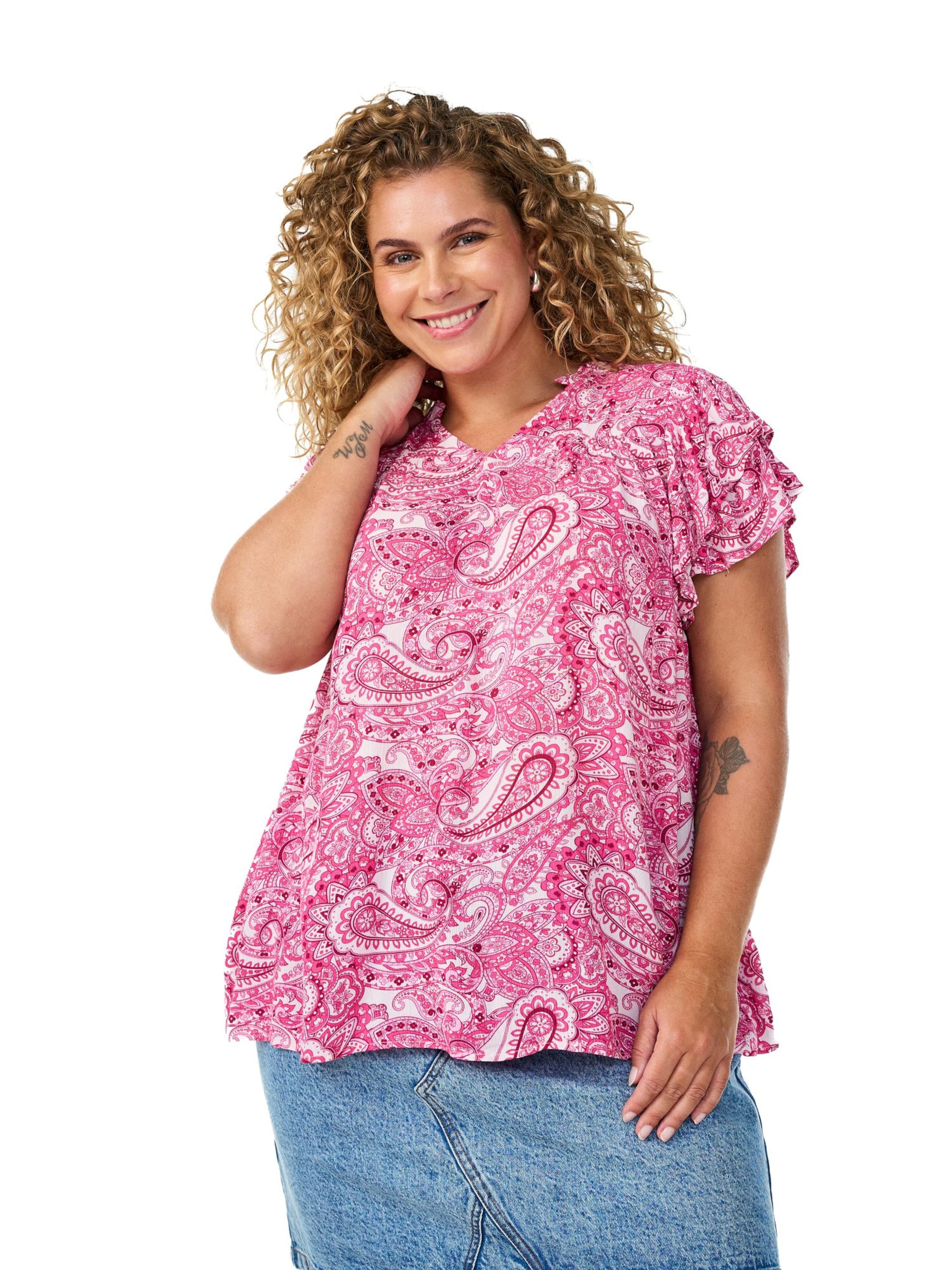 Zizzi Blouse 'Vwisma' in Roze: voorkant