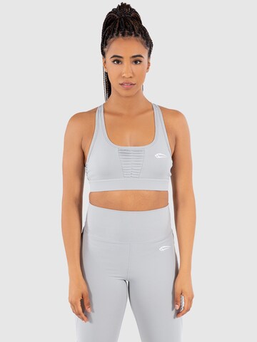 Smilodox Bustier Sport bh 'Advanced' in Grijs: voorkant