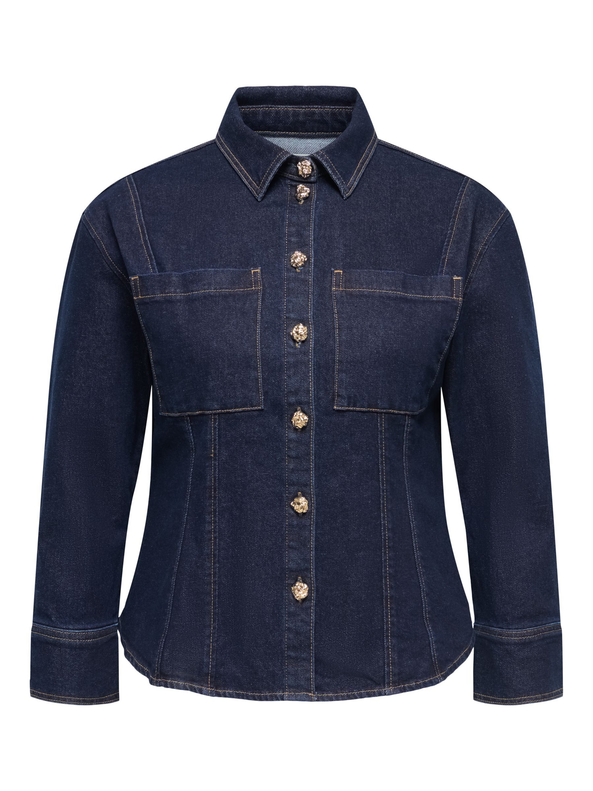 ONLY Carmakoma Bluse in Blau: Vorderseite