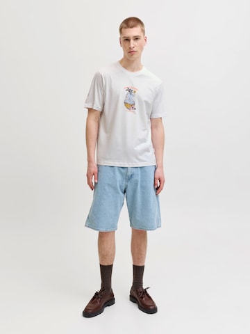 T-Shirt 'JORCASSIS SKULL' JACK & JONES en blanc