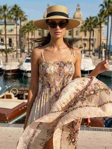 JIORO Zomerjurk 'BAROQUE FLOWERS' in Beige