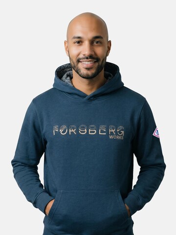 FORSBERG Sweatshirt 'Grunnson Hoodie' in Blue: front