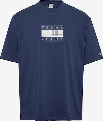 Tommy Jeans - Camiseta 'Tartan' en azul: frente