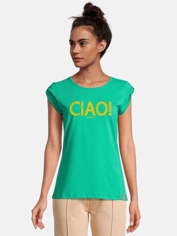 salzhaut Shirt 'BIIKE - CIAO' in Green: front