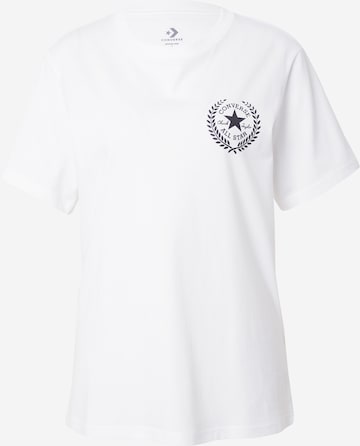 CONVERSE Тениска 'ALL STAR GO-TO CLASSIC' в бяло: отпред