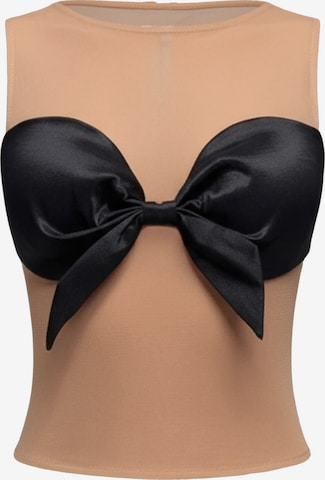 T-shirt GODDIVA en noir : devant