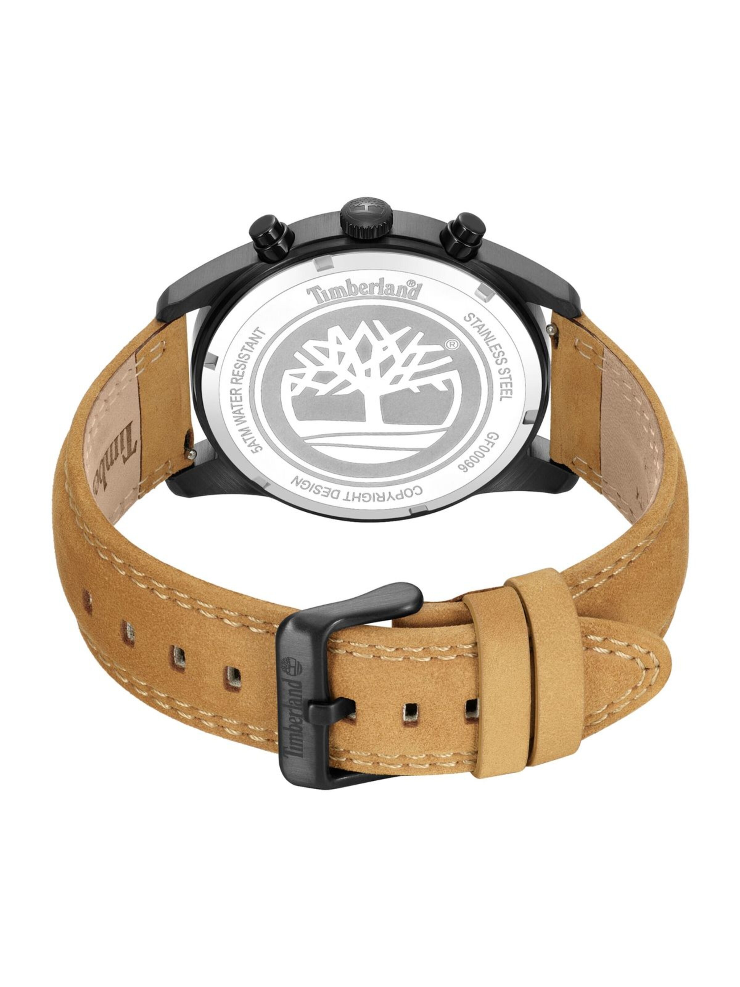 TIMBERLAND Analoguhr 'Duo-time watch Bridge - Extension'‌‌‌‌‌‌‌‌ in Braun