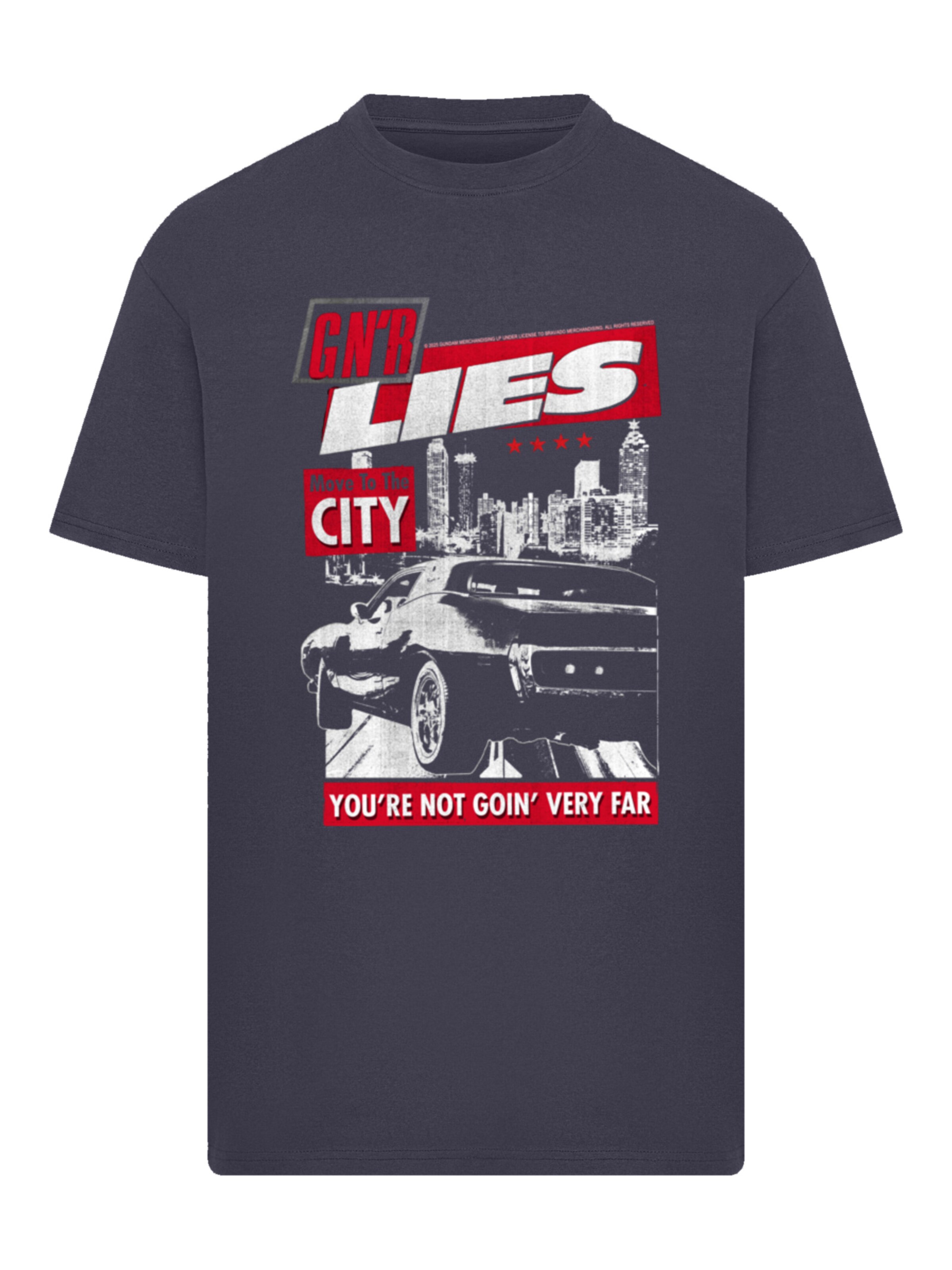 F4NT4STIC Shirt 'Guns N' Roses Lies City Rock Music' in Blue: front
