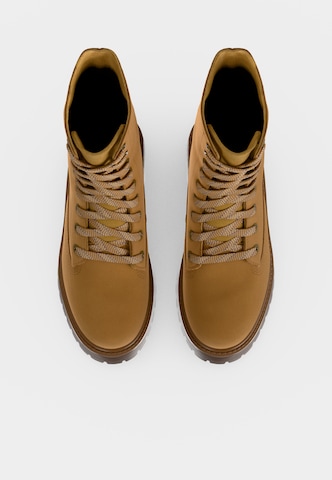 TIMBERLAND Šněrovací kozačky – hnědá