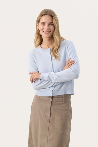 Part Two Gebreid vest in Blauw: voorkant