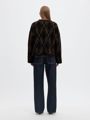 SELECTED Pullover 'Argyle' in Braun