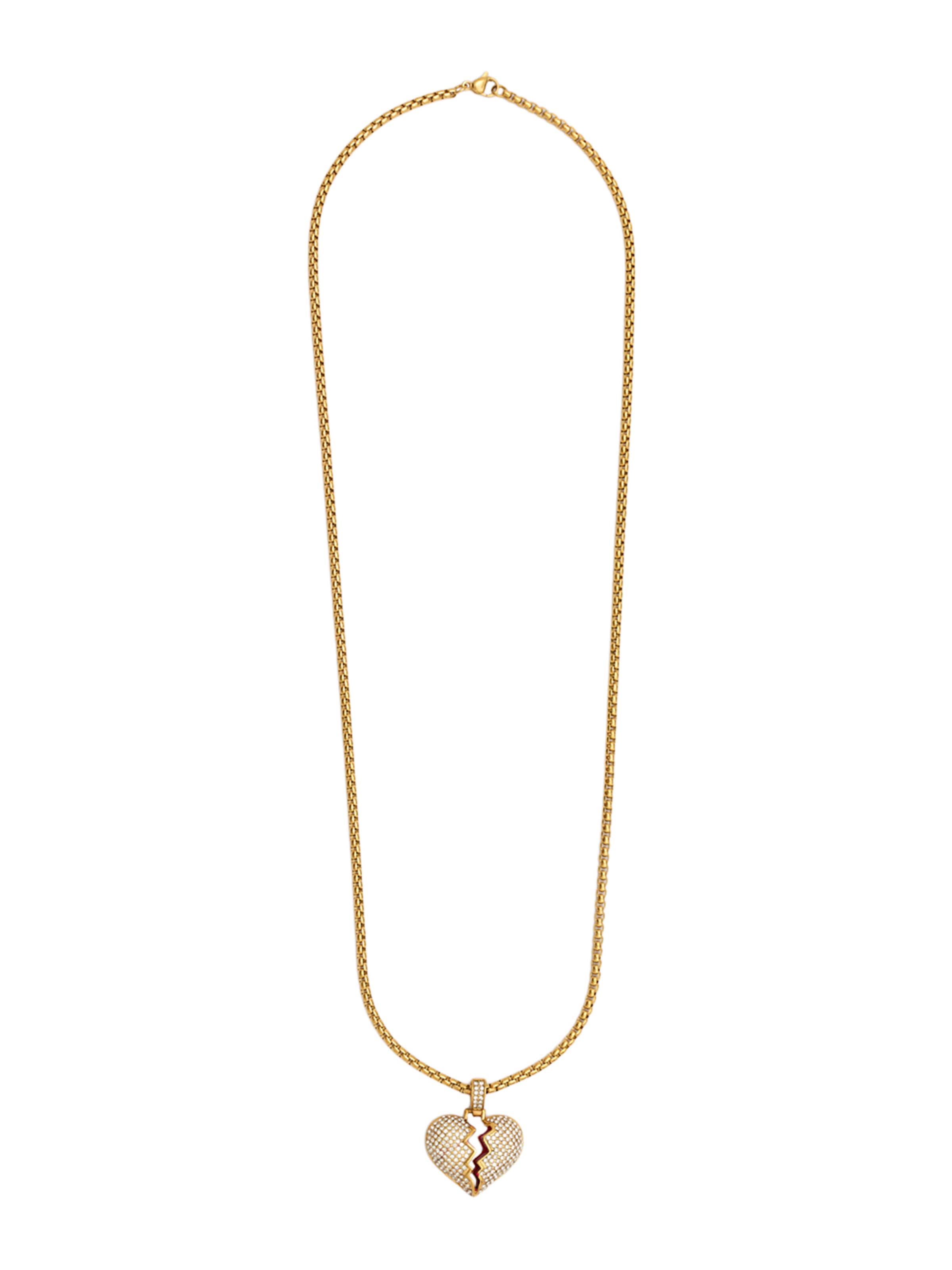 NALì Halskette NECKLACE W- HEART+ STONES  S.STEEL GOLD in Gold: Vorderseite