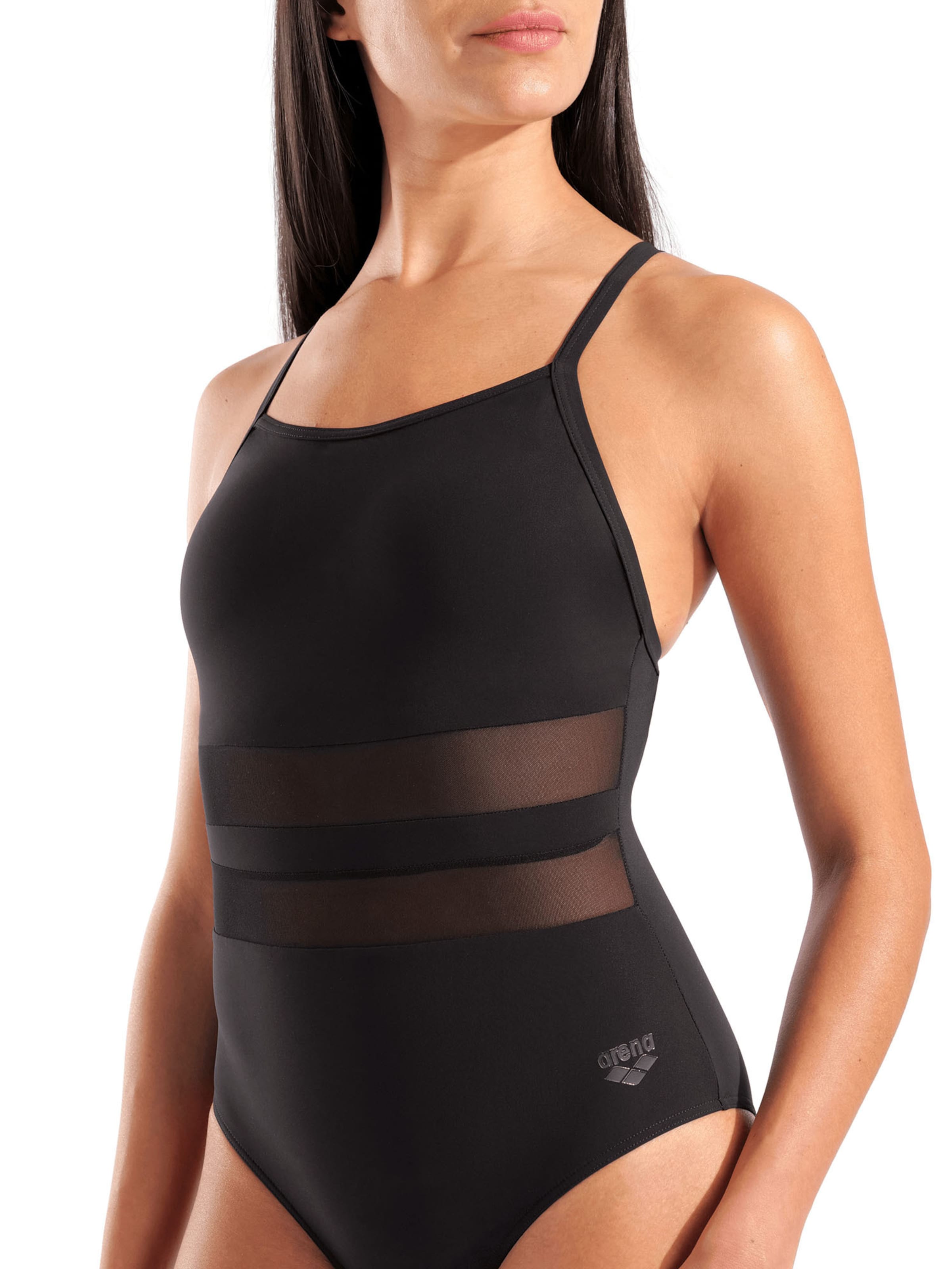 ARENA Bralette Swimsuit 'MESH EQUALS' in Black