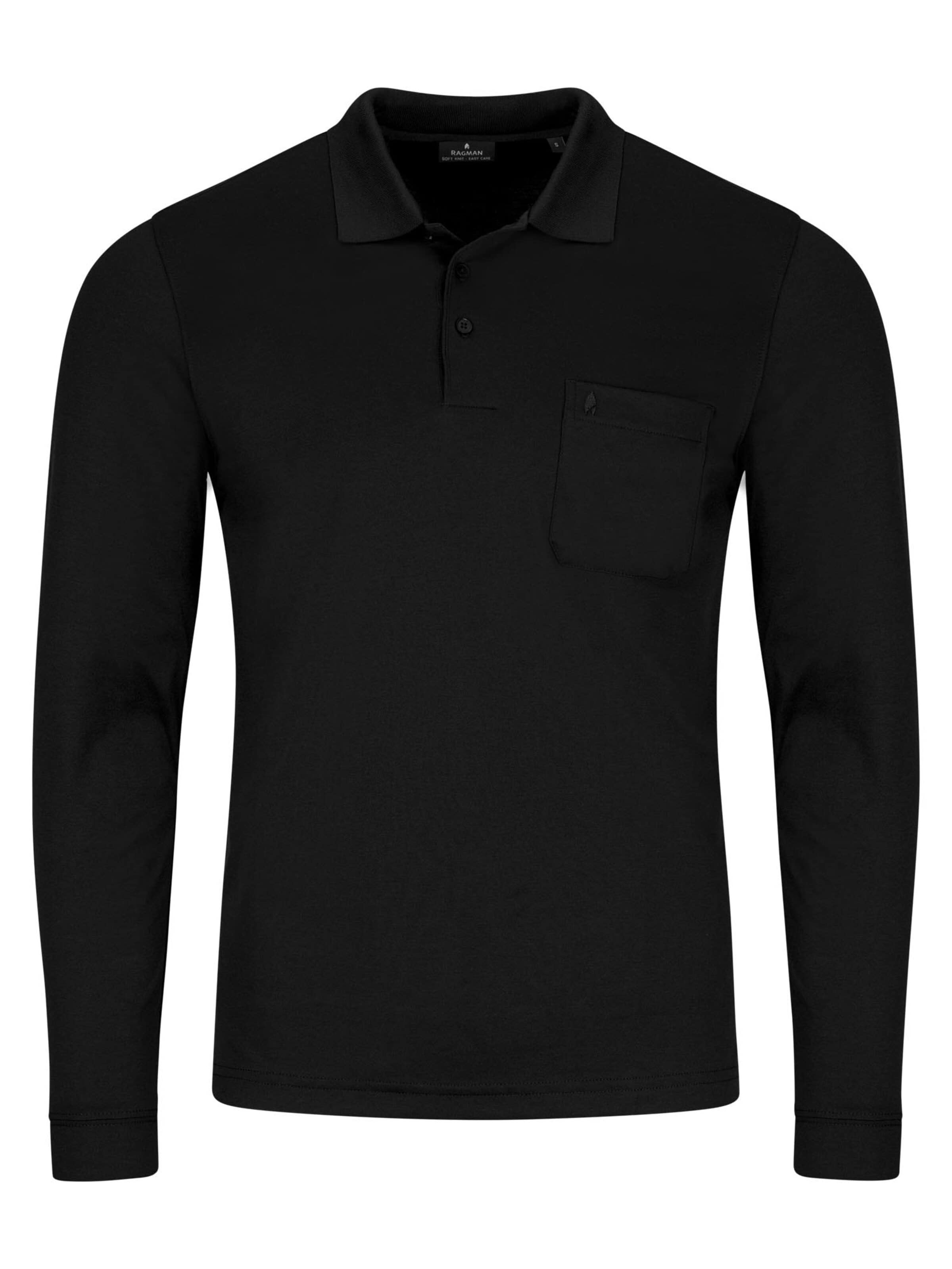 Ragman Shirt in Schwarz: Vorderseite
