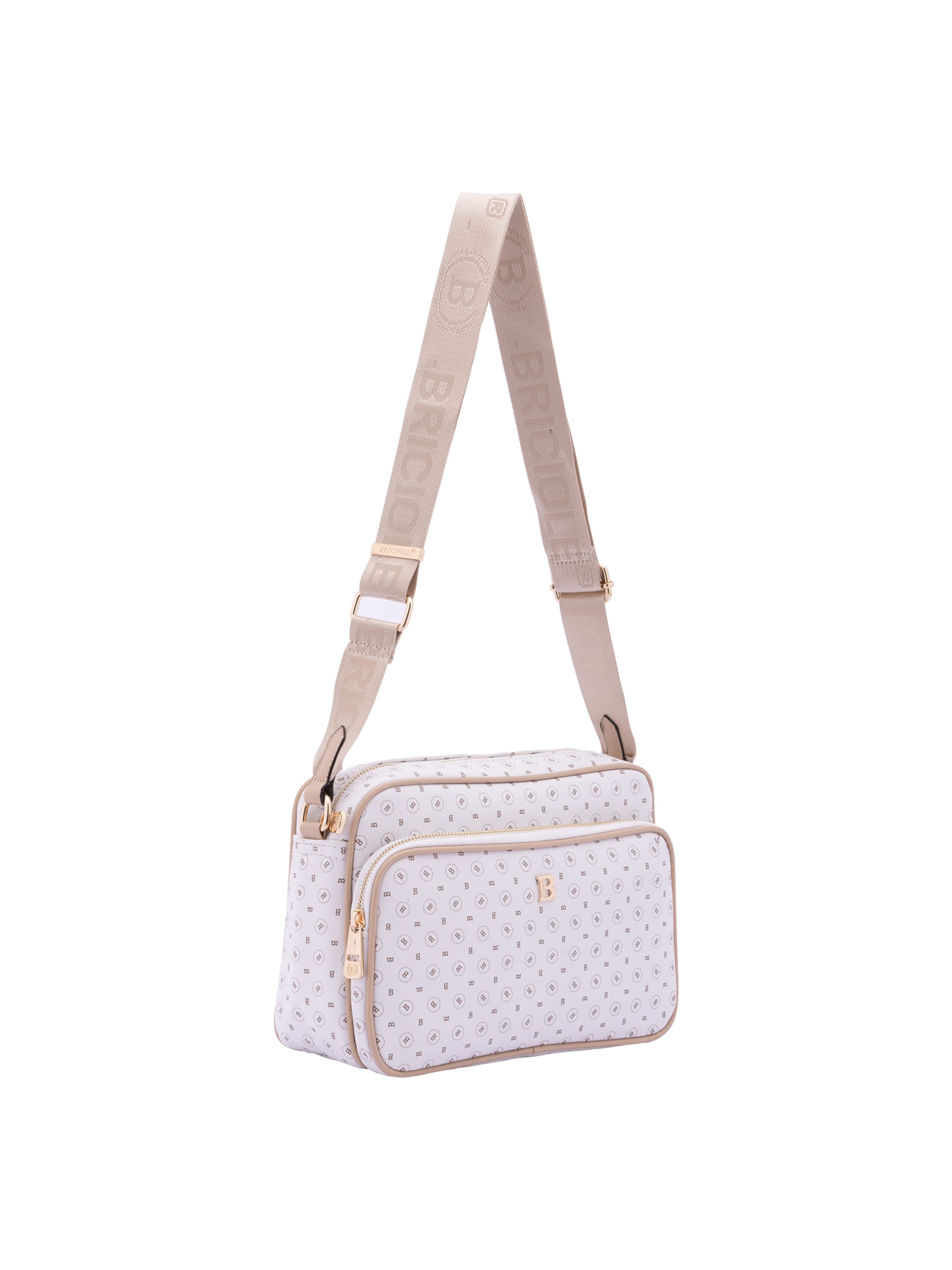 Borsa a tracolla di Briciole in beige: frontale