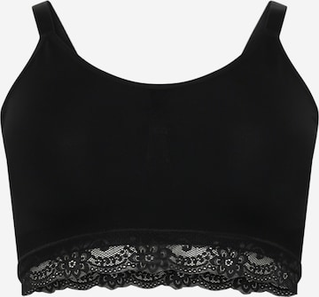 Devoted by Zizzi Bralette Bra 'LOOM' in Black: front