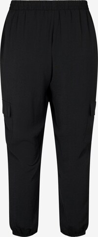 Zizzi Tapered Cargohose 'CAJOY' in Schwarz