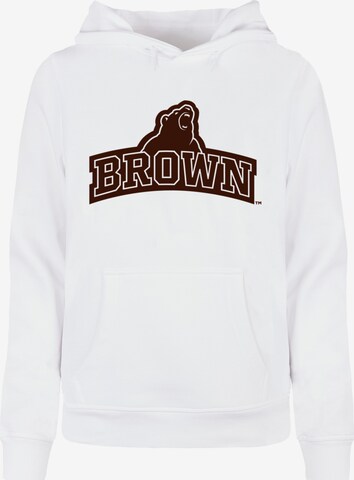Sweat-shirt 'Brown University - Bear' Merchcode en blanc : devant
