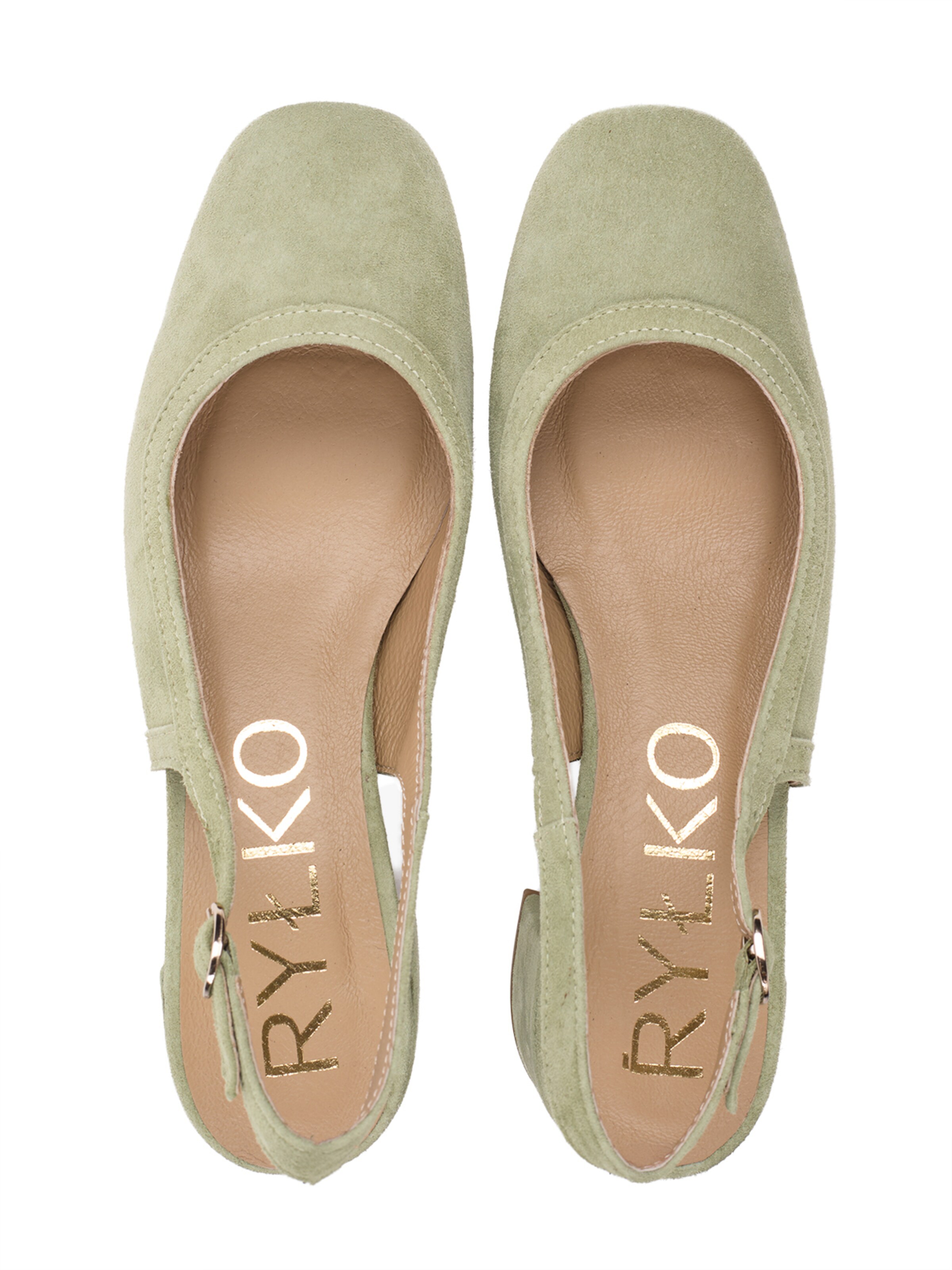 RYŁKO Лодочки с открытой пяткой в Зеленый