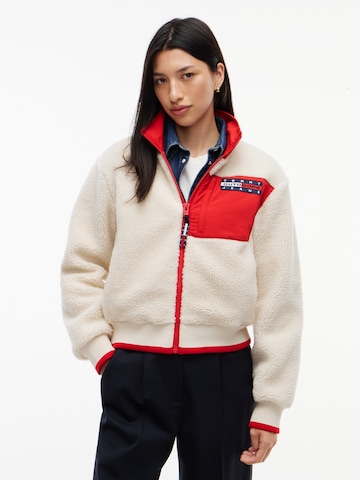 Tommy Jeans Поларено яке в бяло: отпред
