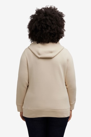 Ulla Popken Sweatshirt  (GOTS) in Beige