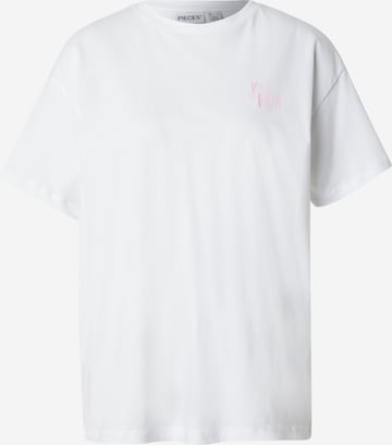 T-shirt oversize 'PCALIFI FASTTRACK' PIECES en blanc : devant