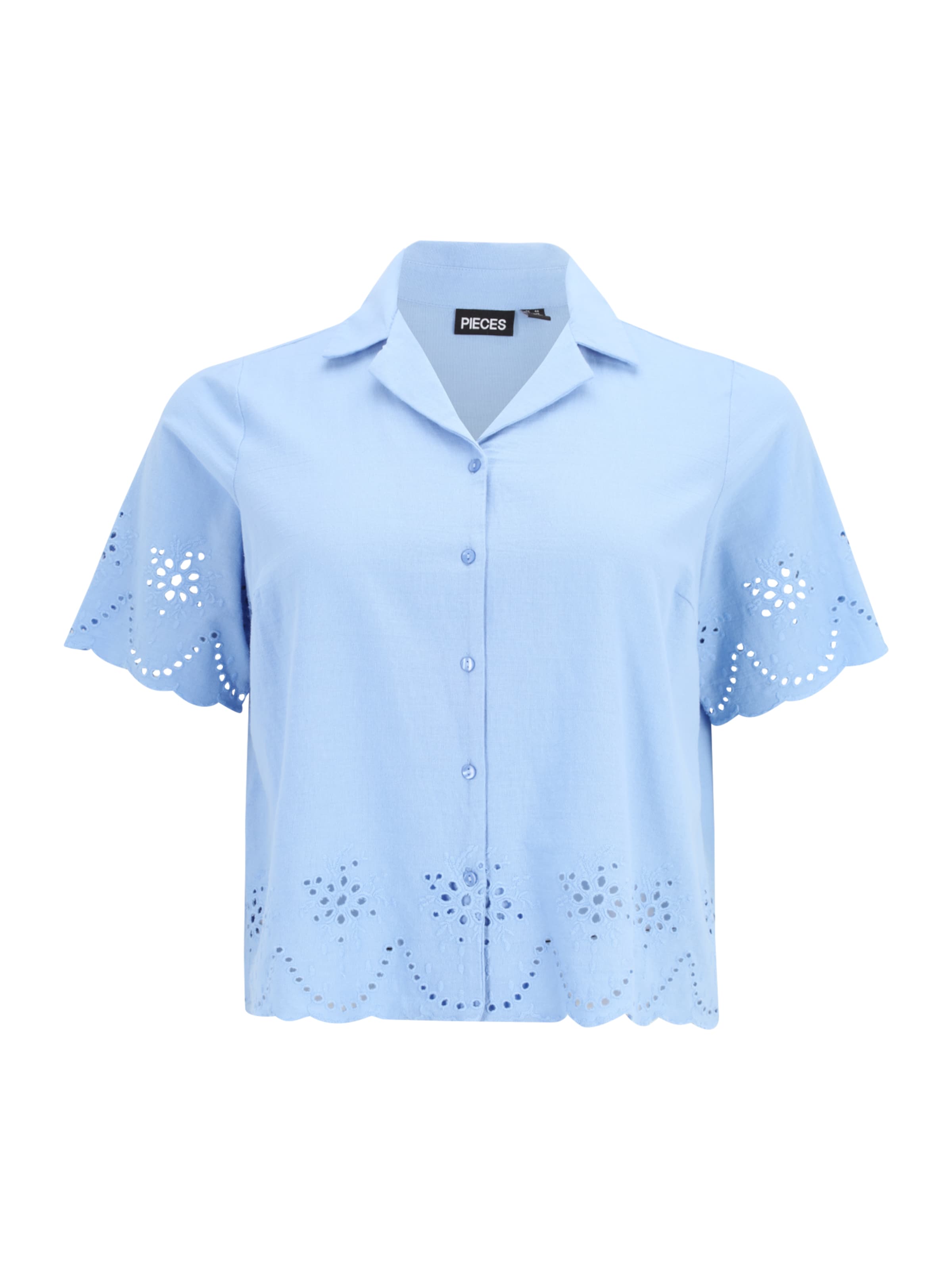 PIECES Curve Bluse 'PCALMINA' in Blau: Vorderseite