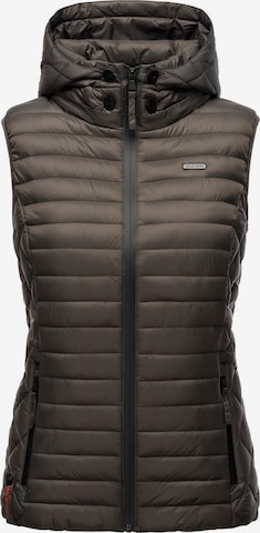 MARIKOO Bodywarmer 'Hasenpfote' in Grijs: voorkant