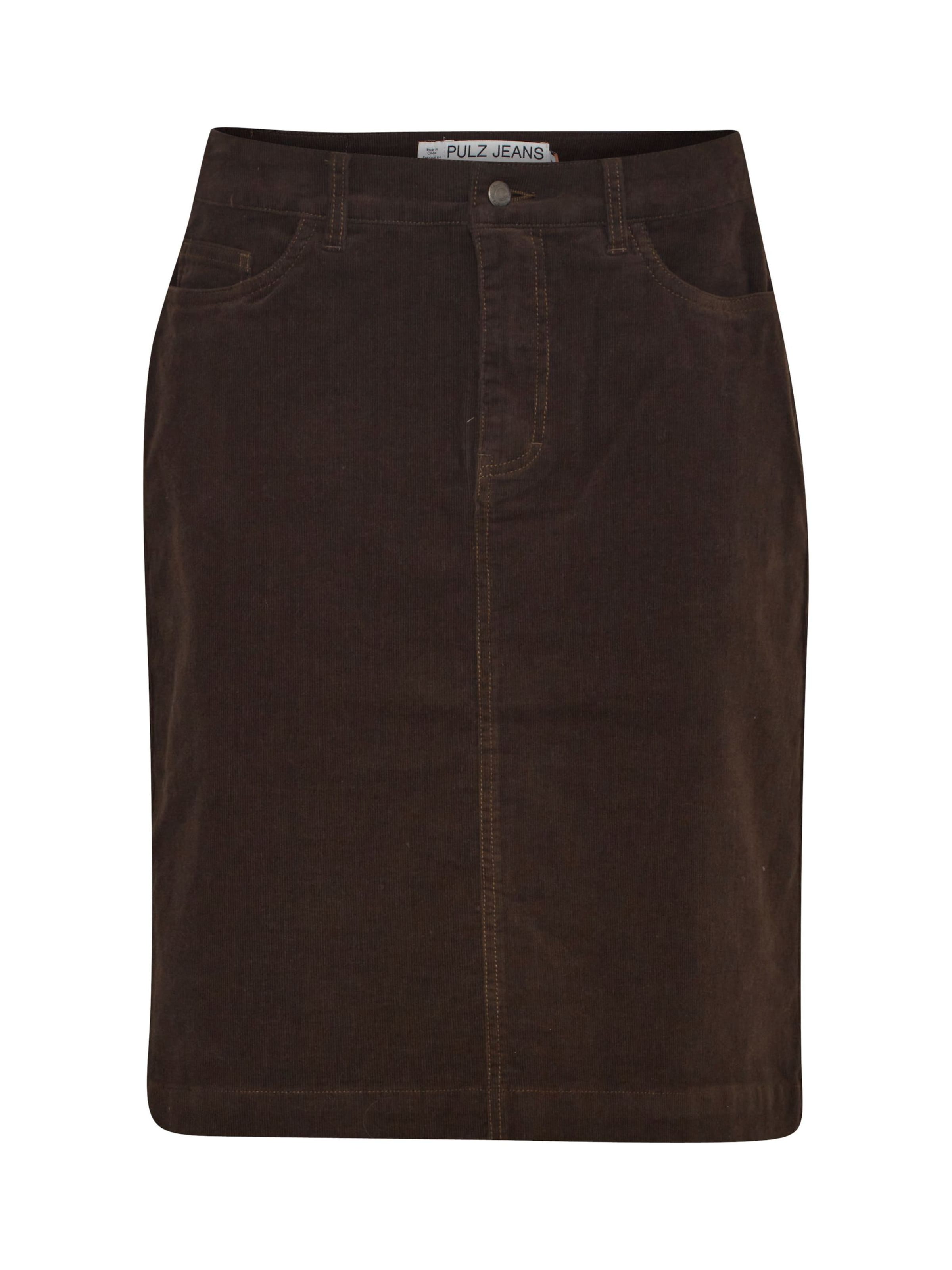 PULZ Jeans Rok ' PZSALLY Short Skirt ' in Beige: voorkant