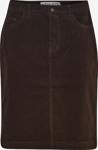 PULZ Jeans Skirt ' PZSALLY Short Skirt ' in Beige: front