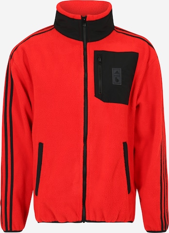 ADIDAS SPORTSWEAR Функционално поларено яке 'Belgium Lifestyler Fleece' в червено: отпред