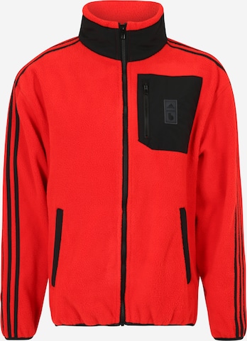 Jachetă  fleece funcțională 'Belgium Lifestyler Fleece' de la ADIDAS SPORTSWEAR pe roșu: față