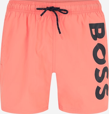 BOSS Шорти за плуване 'Octopus' в розово: отпред