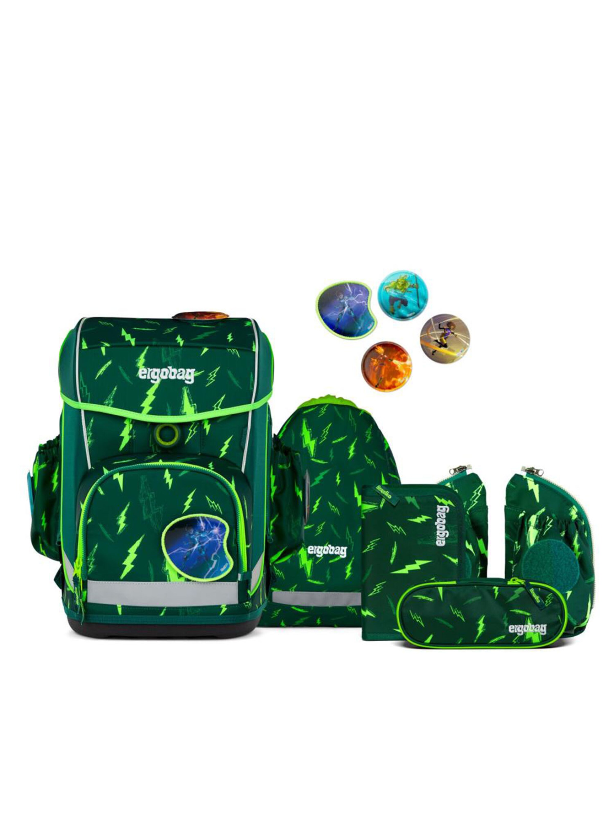 ergobag Rucksack 'Cubo Light Schulranzen Set'‌‌‌ in Grün: Vorderseite