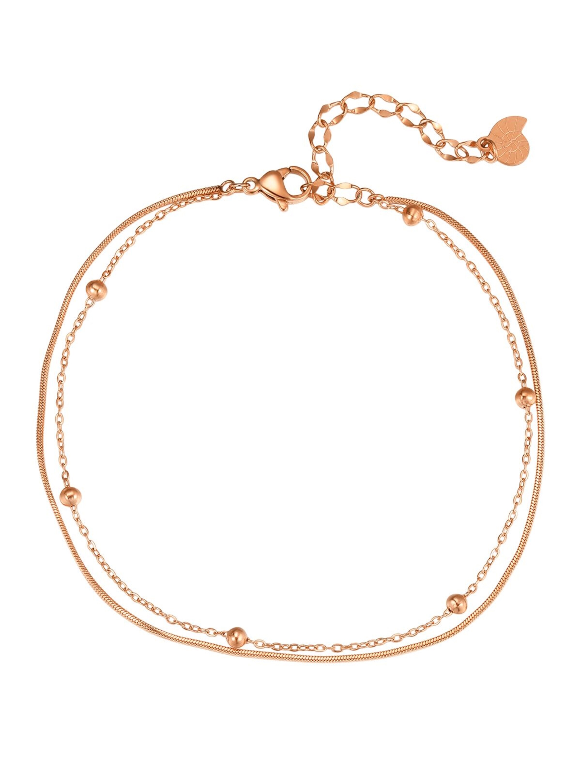 Gioiello per i piedi 'Sea Beads' di Hey Happiness in oro: frontale