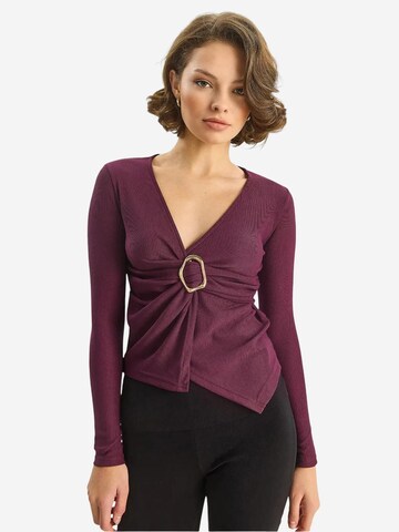 Camicia da donna di Bianco Lucci in lilla: frontale