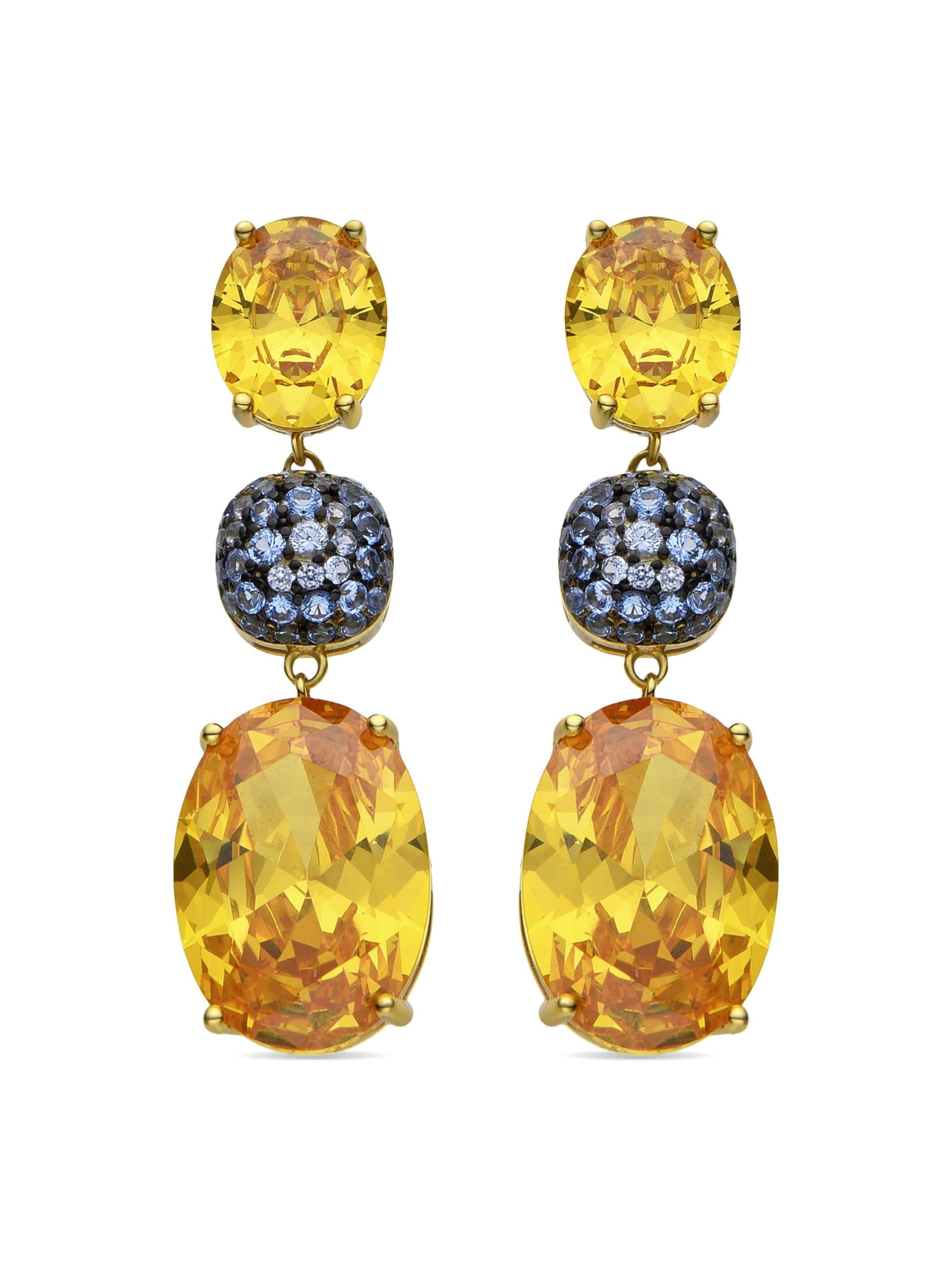 Luxenter - Pendientes 'Filia' en amarillo: frente