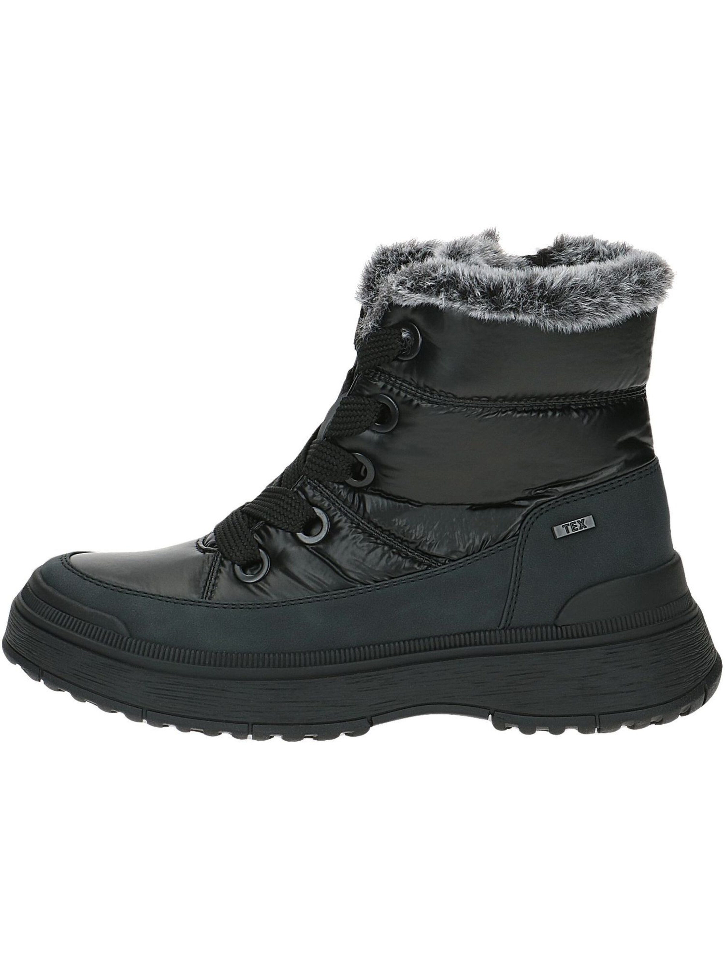 CAPRICE Lace-up bootie in Black