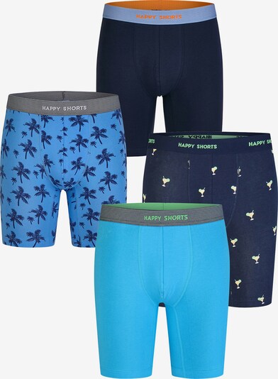 Happy Shorts Langer Boxer ' Motive ' in L in blau / türkis / dunkelblau, Produktansicht